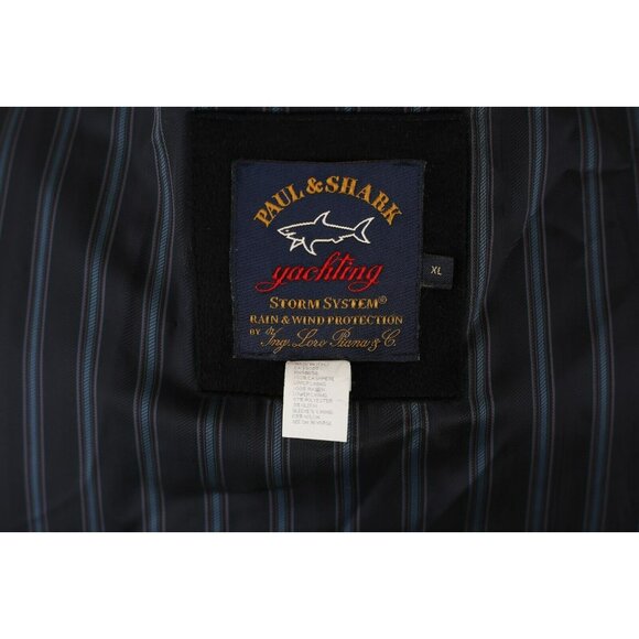 NEW Paul & Shark Loro Piana Cashmere Overcoat SZ XL Black - Picture 14 of 16